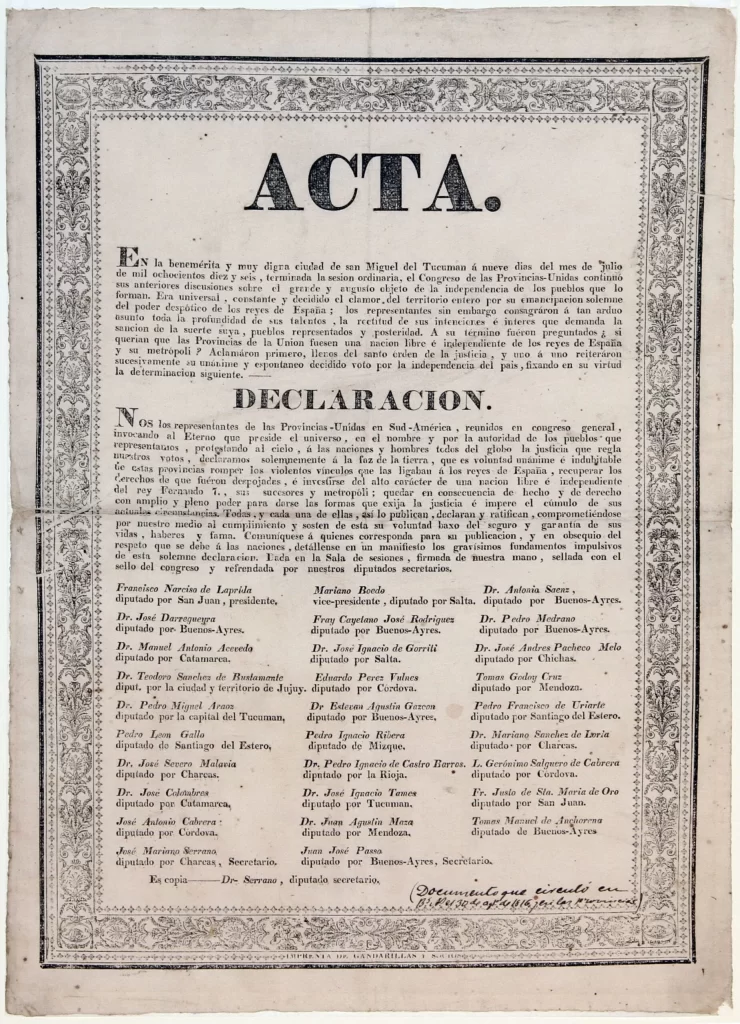 Acta de la Declaración de la Independencia Argentina